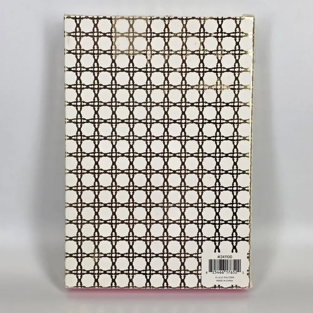 LILLY PULITZER EXPANDABLE PHONE POCKET – BROWN/WHITE GEO – SNAP CLOSURE